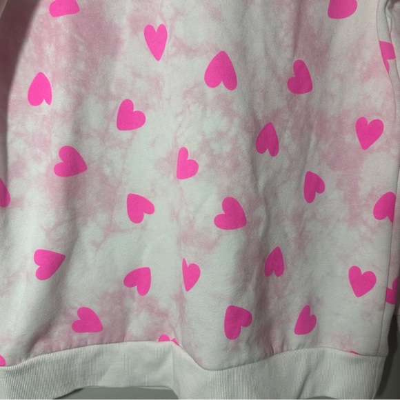 Cat & Jack Pink and White Heart Sweatshirt Girls Size XXL (18) - Picture 4 of 5